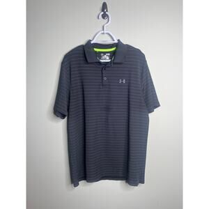Under Armmour Heat Gear Black Striped Polo XL